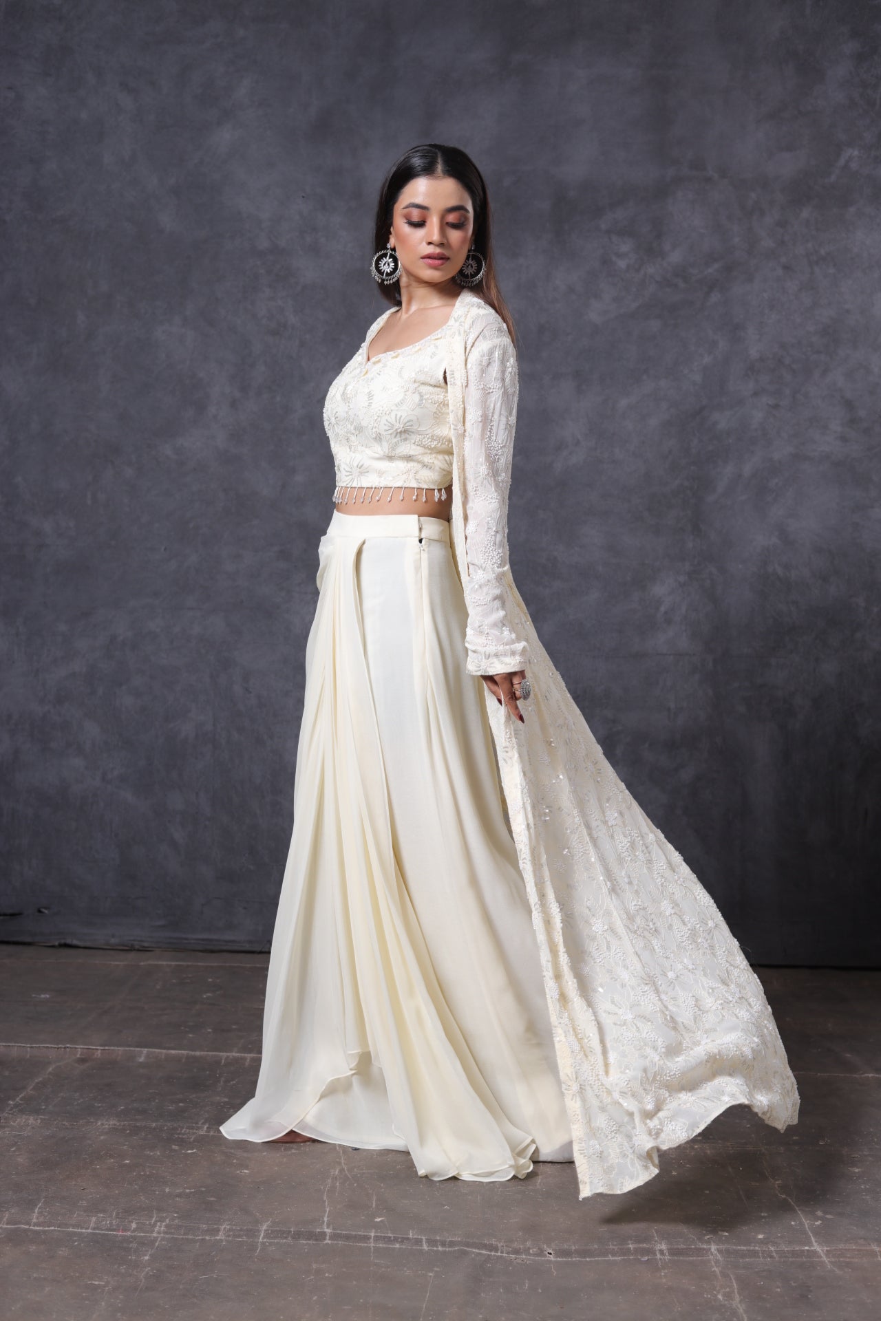 Ivory Aura Dhoti Set