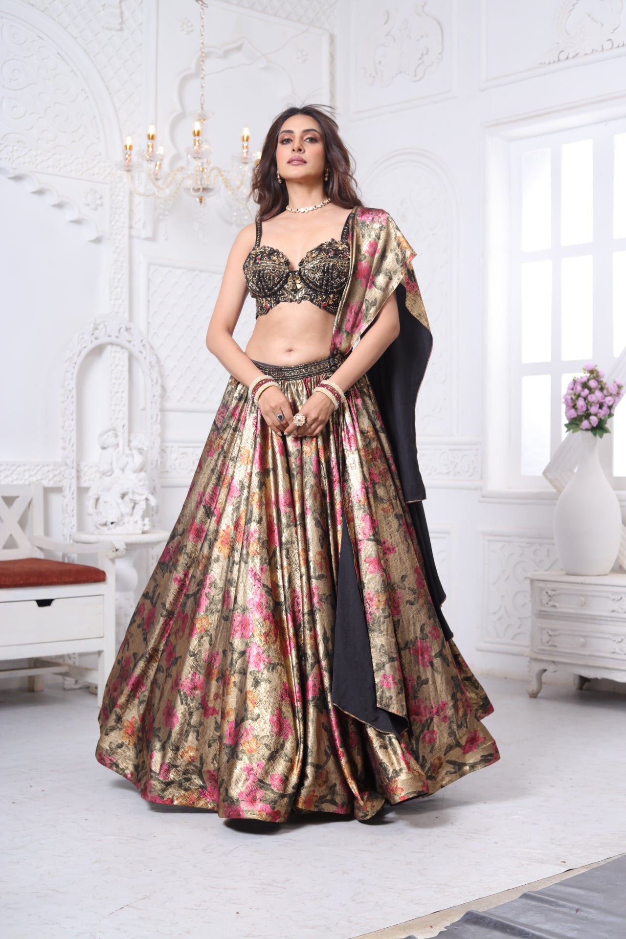 Midnight Bloom Lehenga