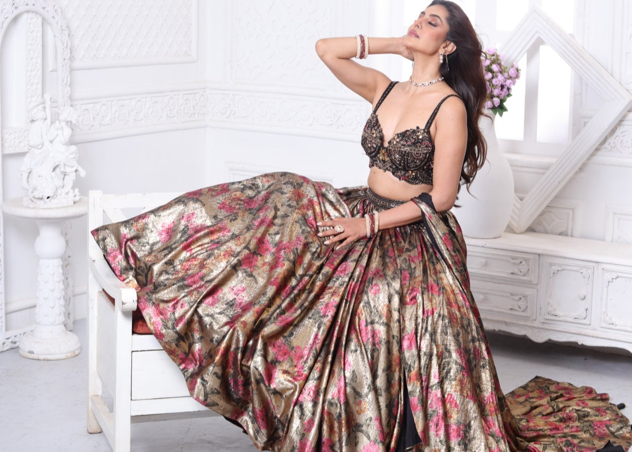 Midnight Bloom Lehenga
