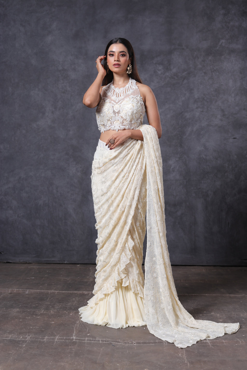Ivory Aura Saree