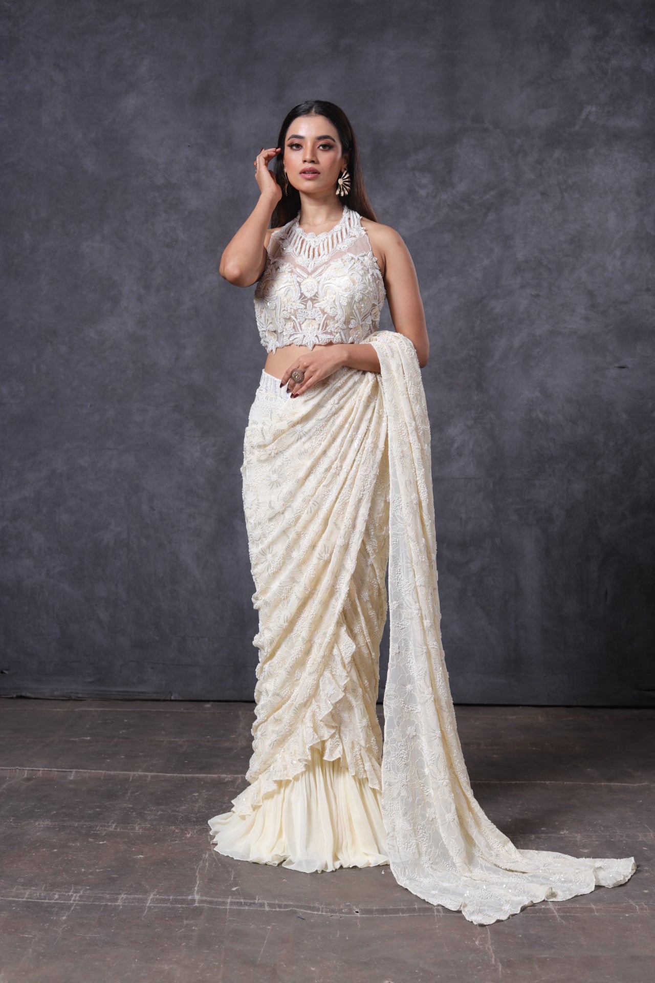 Ivory Aura Saree