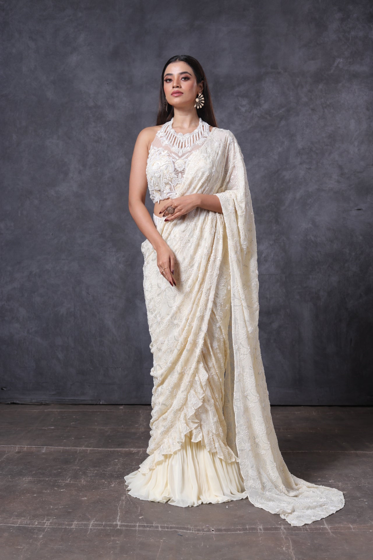 Ivory Aura Saree