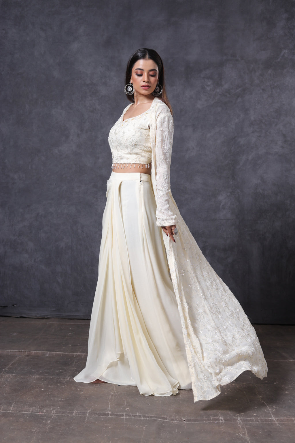 Ivory Aura Dhoti Set