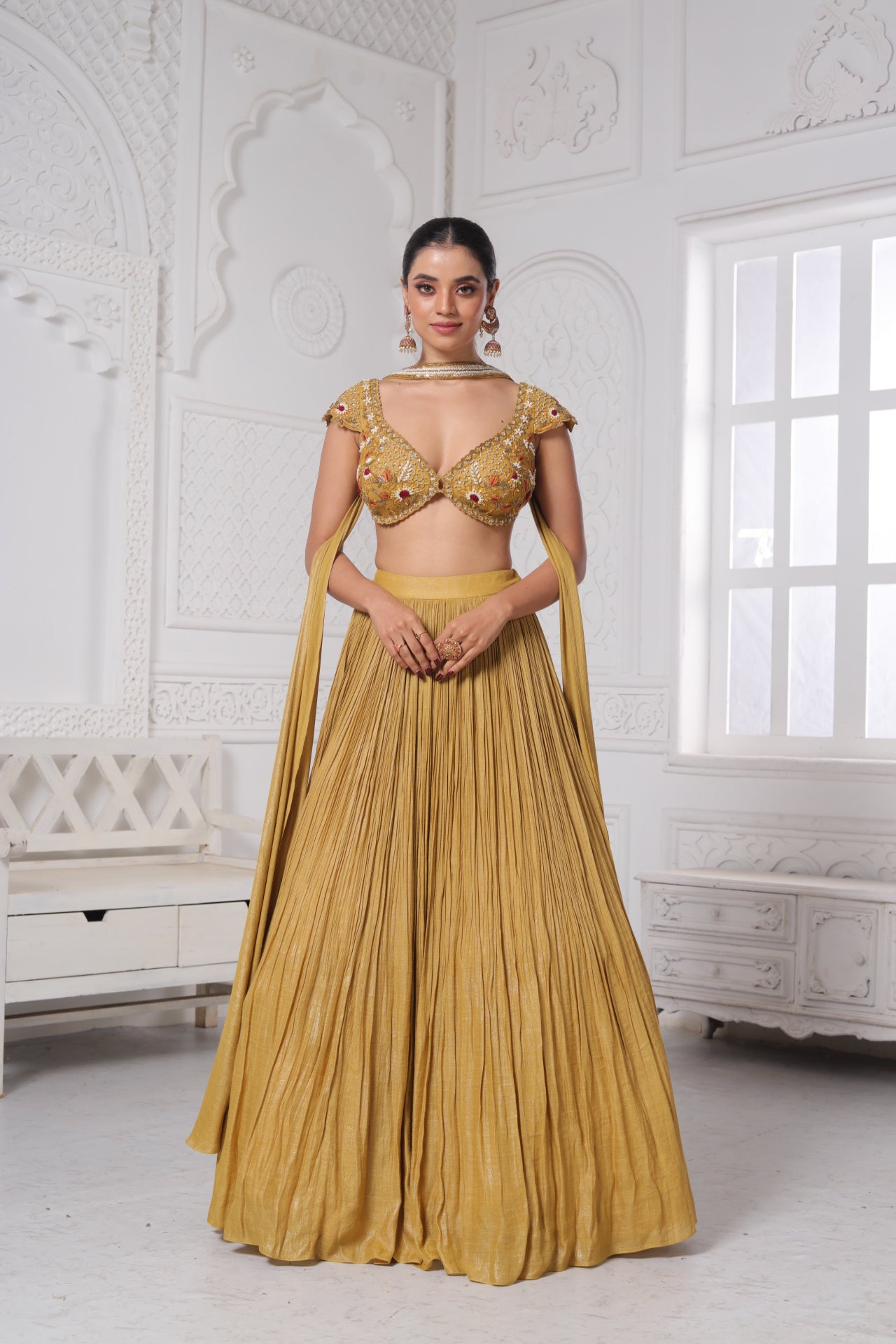 Amaltas Mustard Lehenga