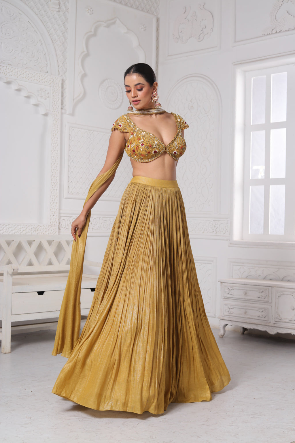 Amaltas Mustard Lehenga