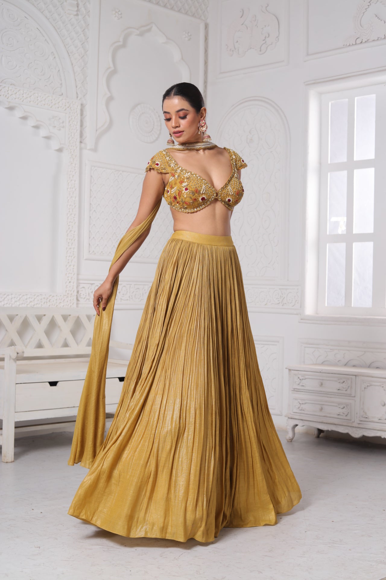 Amaltas Mustard Lehenga