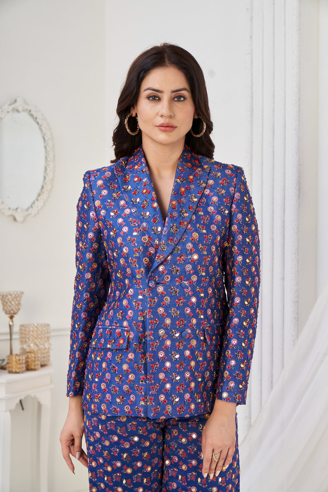 Bagicha Teal blazer co-ord set