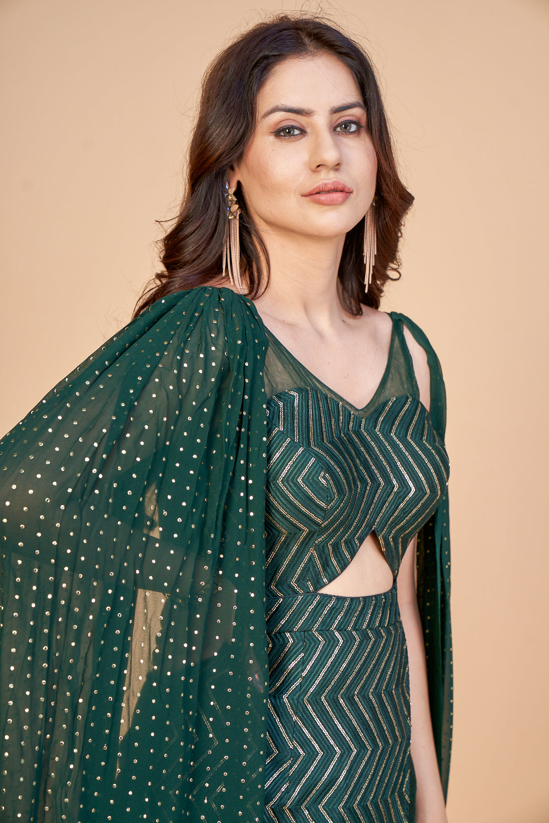 Cape Sleeved Skirt Jumper