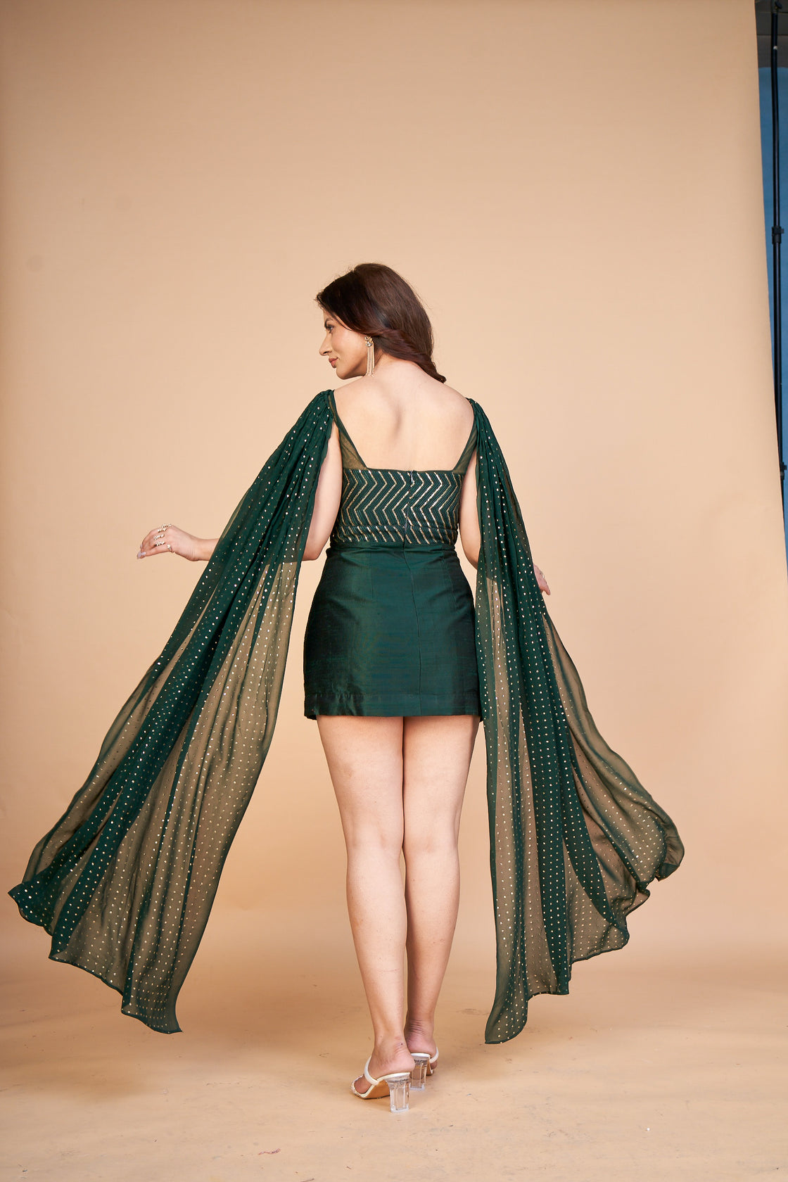 Cape Sleeved Skirt Jumper